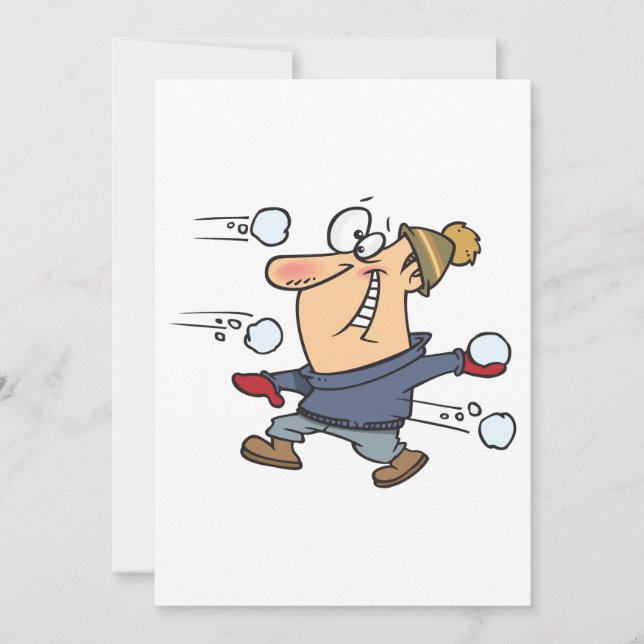 Invitación Pelea de bola de nieve (Anverso)