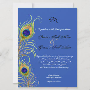 Invitación Peleas de pavo real invitan a la boda azul de coba