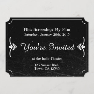 Invitación Película apenada vintage