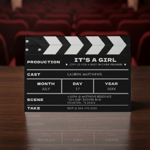 Invitación Película Cartel de Claqueta Baby Shower