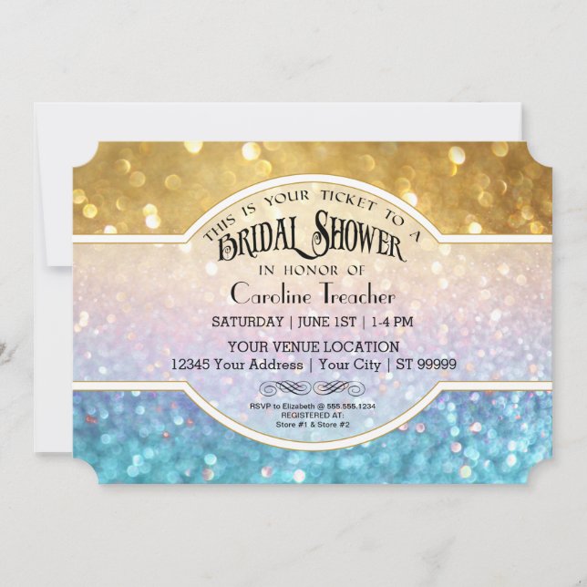 Invitación Película de Bokek Premier Ticket Style Gold Blue S (Anverso)