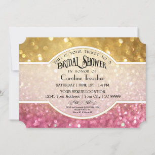 Invitación Película de Bokek Premier Ticket Style Gold Pink S