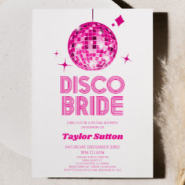 Invitación Película de disco rosado, bola, disco, ducha de no
