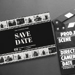 Invitación Película de Movie Strip Funny Collage de fotos Gua<br><div class="desc">¡La vida es una película y también lo es tu historia de amor! Presentamos nuestras exclusivas y elegantes tarjetas "Save the Date", inspiradas en la magia de las películas. Estas tarjetas presentan un diseño de tiras de película en la parte superior e inferior, lo que le permite rellenar sus propias...</div>