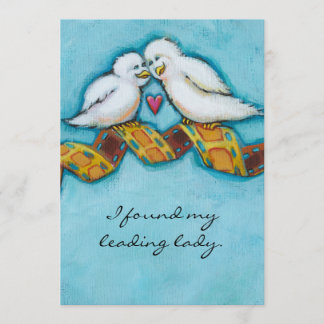 Invitación Pelicula de pájaros enamorados amante del cine cin