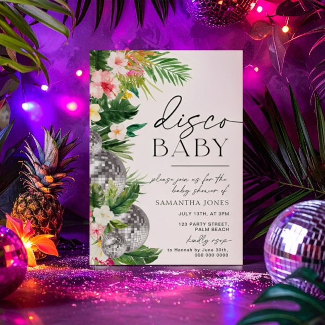 Invitación Película disco tropical Ball deja Baby Shower (Subido por el creador)