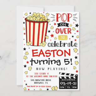 Invitación Película invitada de cine Teatro de cumpleaños