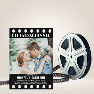 Invitación Película Poster Tira de película Boda blanco y neg
