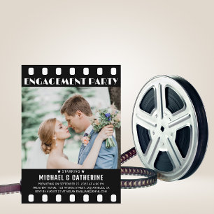 Invitación Película Poster Tira de película Boda blanco y neg