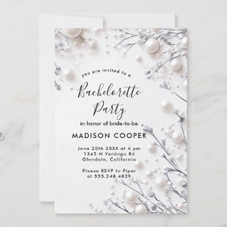 Invitación Películas blancas florales Bachelorette Party
