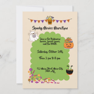 Invitación Películas de miedo Halloween lindo