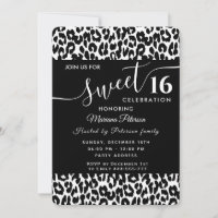 Peligro de leopardo blanco negro a la moda 16 invi