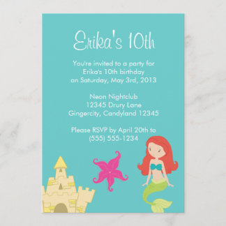Invitación pelirroja del mar de la sirena