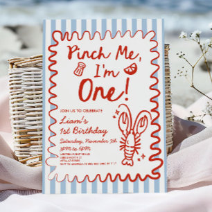 Invitación Pellízcame, ¡Cumplo Uno! Fiesta de Cumpleaños 1er 
