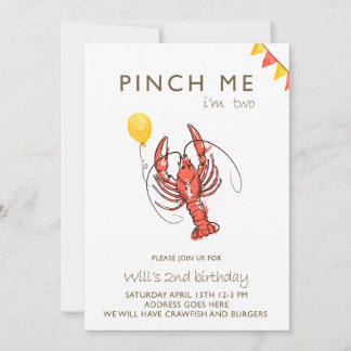 Invitación pellizcar mi fiesta de langosta