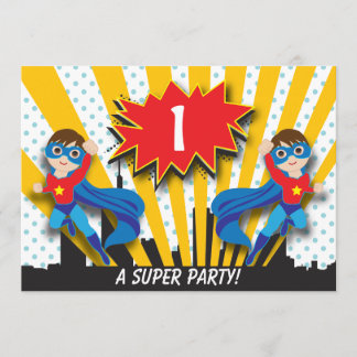 Invitación Pelo de Brown de los muchachos del cumpleaños el |