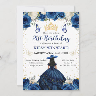 Invitación Pelo Negro Salón de Belleza Princesa Cumpleaños Ve