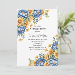 Invitación Pelota azul y ducha de matrimonio de maricones ama