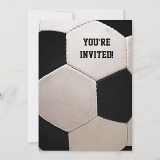 Invitación Pelota de fútbol blanca y negra