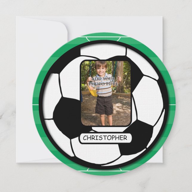 Invitación Pelota de fútbol en fiesta de cumpleaños de Pitch (Anverso)