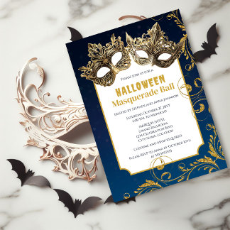 Invitación Pelota de máscaras de Halloween