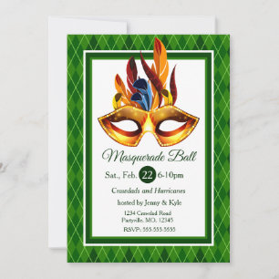 Invitación Pelota de máscaras, estilo verde