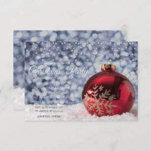 Invitación Pelota de Navidades rojos, Fiesta de Navidades de 