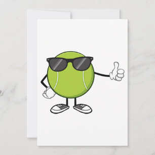 Invitación Pelota de Tenis Sonriente con Gafas de Sol