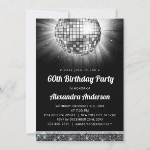 Invitación Pelota Disco de 70 años de la fiesta de cumpleaños