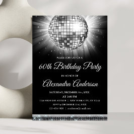 Invitación Pelota Disco de 70 años de la fiesta de cumpleaños