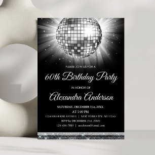 Invitación Pelota Disco de 70 años de la fiesta de cumpleaños