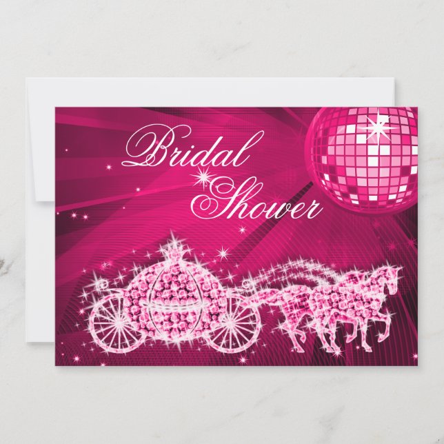 Invitación Pelota Disco, Entrenador Princesa y Ducha Nupcial (Anverso)
