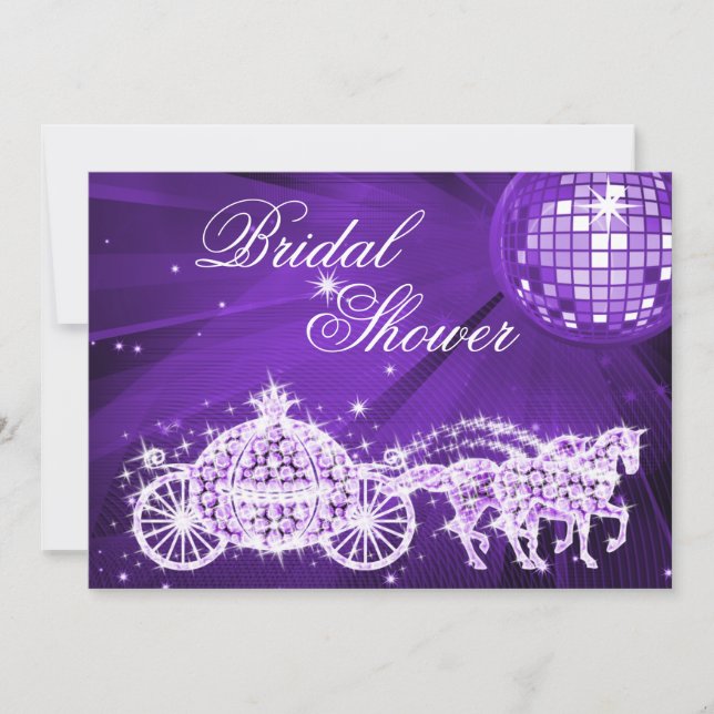 Invitación Pelota Disco, Entrenador Princesa y Ducha Nupcial (Anverso)