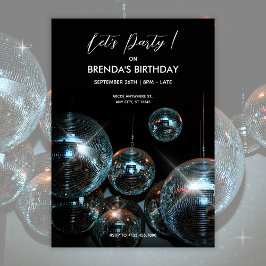 Invitación Pelota disco Ilumina fiesta de cumpleaños