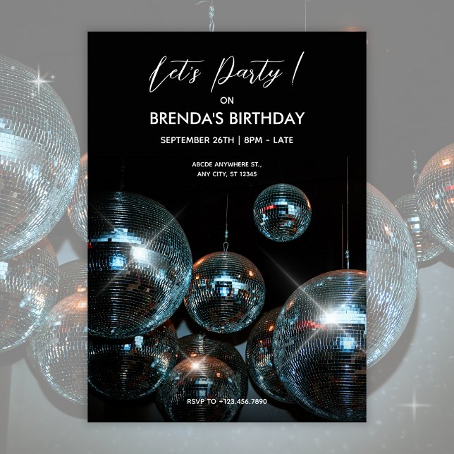 Invitación Pelota disco Ilumina fiesta de cumpleaños (Subido por el creador)