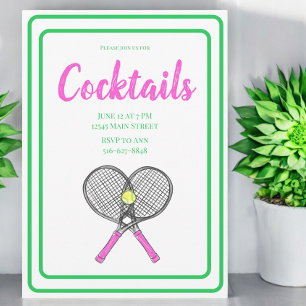 Invitación Pelotas de fiesta de cóctel de raquetas de tenis c