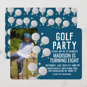 Invitación Pelotas de Golf Modernas Fiesta de Cumpleaños Foto
