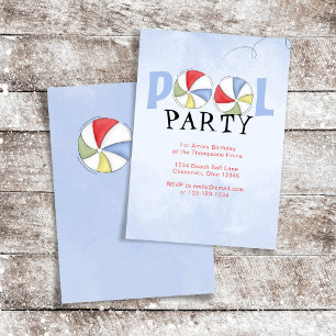 Invitación Pelotas de Playa Personalizadas para Fiesta de Pis