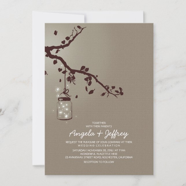 Invitación Pelucas románticas invitan a bodas de caramelo (Anverso)