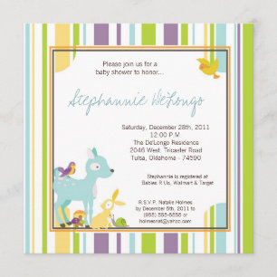 Invitación peluda de Baby Shower del Anima del