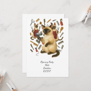 Invitación Peluquero de mascotas para amantes de los gatos