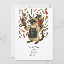 Invitación Peluquero de mascotas para amantes de los gatos