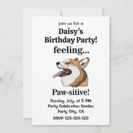 Invitación Pembroke Welsh Corgi Dog Birthday Party
