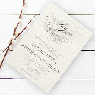 Invitación Pen Flourish Vintage Love bird Wedding Invitation
