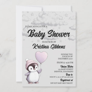 Invitación Penguin Baby Shower