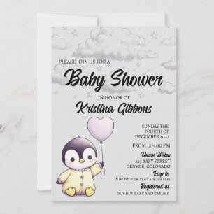 Invitación Penguin Baby Shower