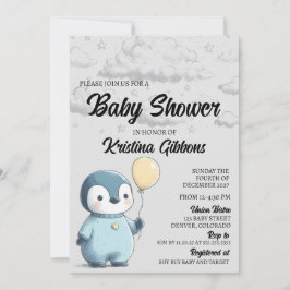 Invitación Penguin Baby Shower