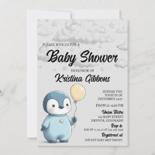 Invitación Penguin Baby Shower