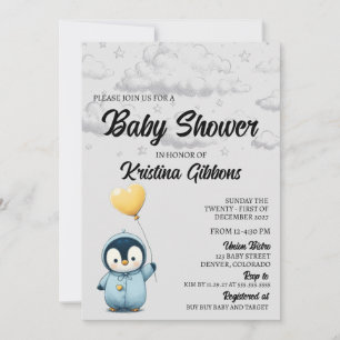 Invitación Penguin Baby Shower