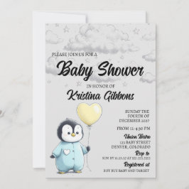 Invitación Penguin Baby Shower
